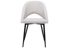 Miliboo Chaise Design-Chaises vintage en tissu effet velours texturé beige et métal noir (lot de 2) COSETTE