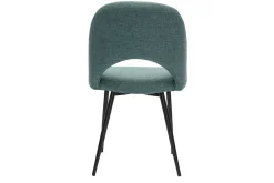 Miliboo Chaise Design-Chaises vintage en tissu vert de gris et métal noir (lot de 2) COSETTE