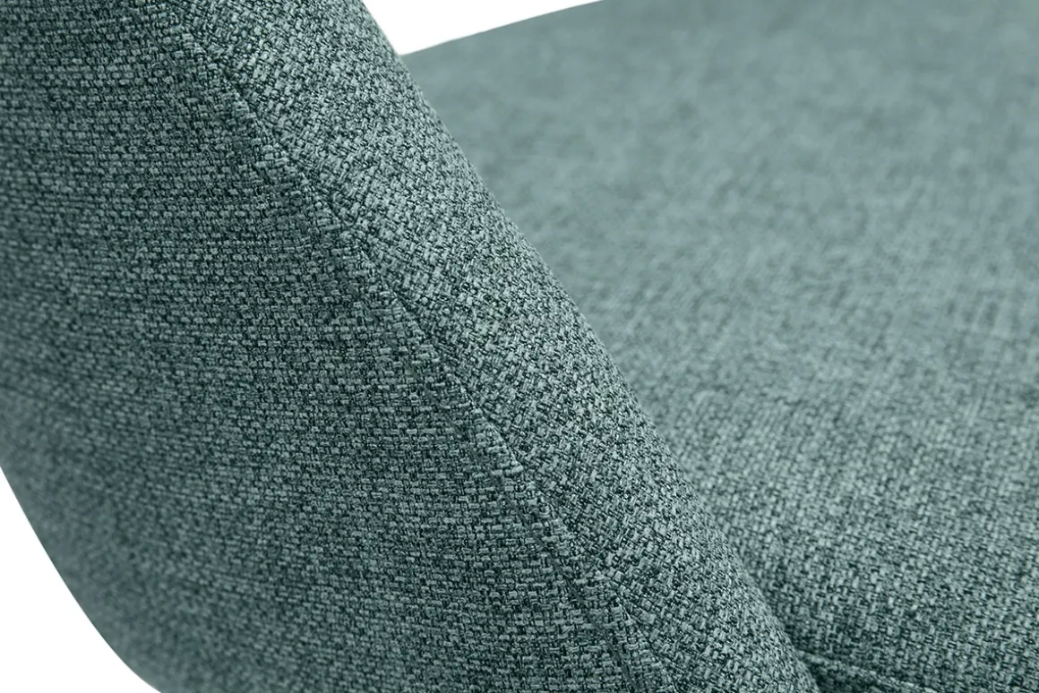 Miliboo Chaise Design-Chaises vintage en tissu vert de gris et métal noir (lot de 2) COSETTE