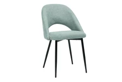 Miliboo Chaise Design-Chaises vintage en tissu effet velours texturé vert céladon et métal noir (lot de 2) COSETTE
