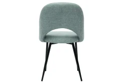 Miliboo Chaise Design-Chaises vintage en tissu effet velours texturé vert céladon et métal noir (lot de 2) COSETTE