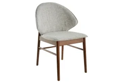 Miliboo Chaise Design|Chaise En Bois-Chaises vintage en tissu gris clair et bois foncé (lot de 2) SPIKE