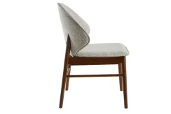 Miliboo Chaise Design|Chaise En Bois-Chaises vintage en tissu gris clair et bois foncé (lot de 2) SPIKE