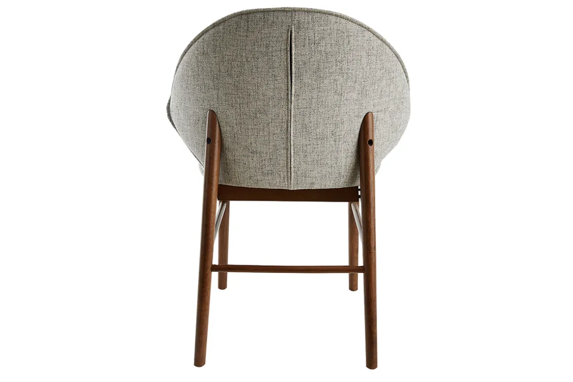 Miliboo Chaise Design|Chaise En Bois-Chaises vintage en tissu gris clair et bois foncé (lot de 2) SPIKE