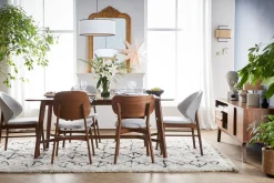 Miliboo Chaise Design|Chaise En Bois-Chaises vintage en tissu gris clair et bois foncé (lot de 2) SPIKE