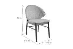 Miliboo Chaise Design|Chaise En Bois-Chaises vintage en tissu gris clair et bois foncé (lot de 2) SPIKE