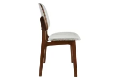 Miliboo Chaise Design|Chaise En Bois-Chaises vintage en tissu gris clair et bois foncé (lot de 2) SOQUETTE