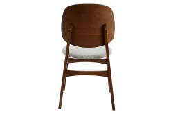 Miliboo Chaise Design|Chaise En Bois-Chaises vintage en tissu gris clair et bois foncé (lot de 2) SOQUETTE