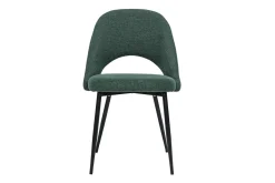 Miliboo Chaise Design-Chaises vintage en tissu effet velours texturé vert et métal noir (lot de 2) COSETTE