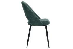 Miliboo Chaise Design-Chaises vintage en tissu effet velours texturé vert et métal noir (lot de 2) COSETTE