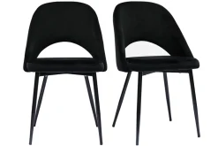 Miliboo Chaise Design-Chaises vintage noires en tissu velours et métal (lot de 2) COSETTE