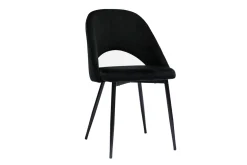 Miliboo Chaise Design-Chaises vintage noires en tissu velours et métal (lot de 2) COSETTE