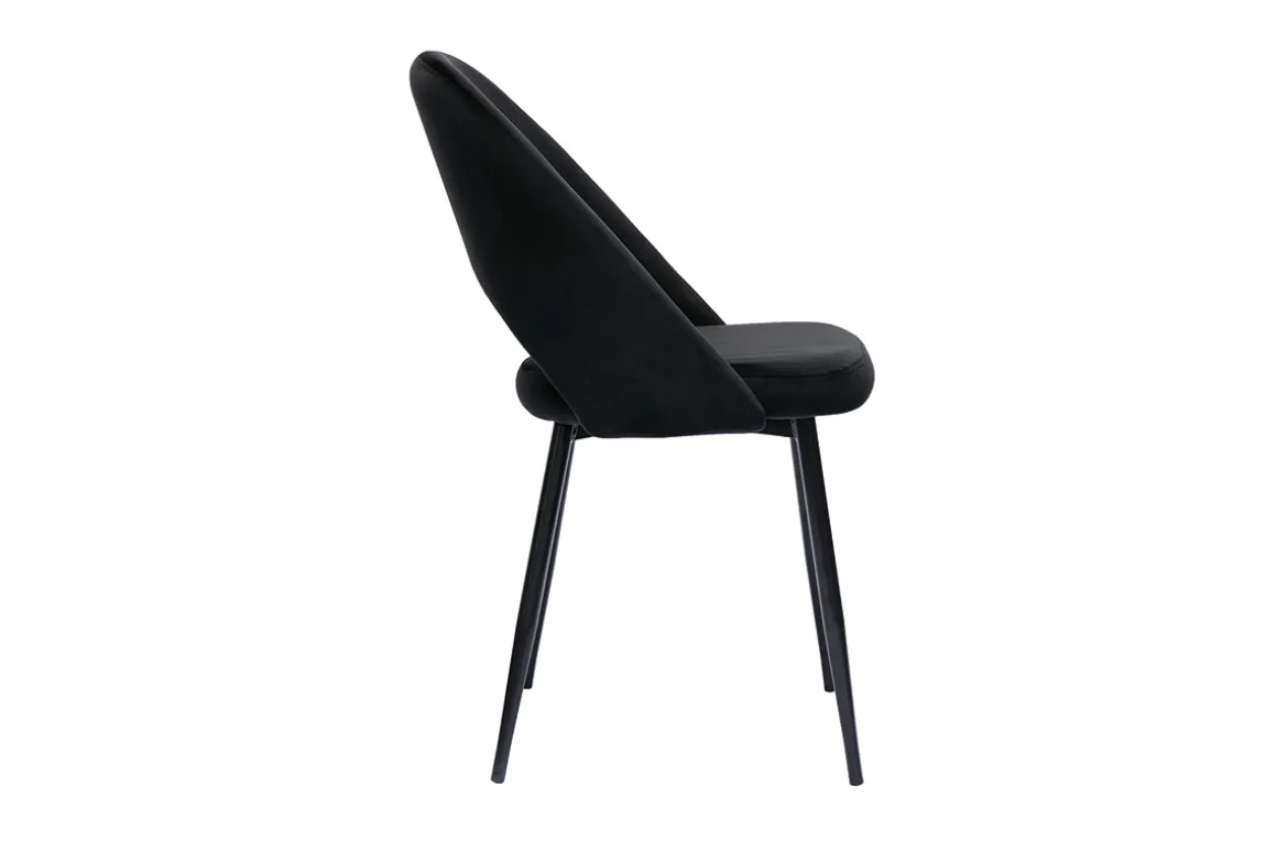Miliboo Chaise Design-Chaises vintage noires en tissu velours et métal (lot de 2) COSETTE