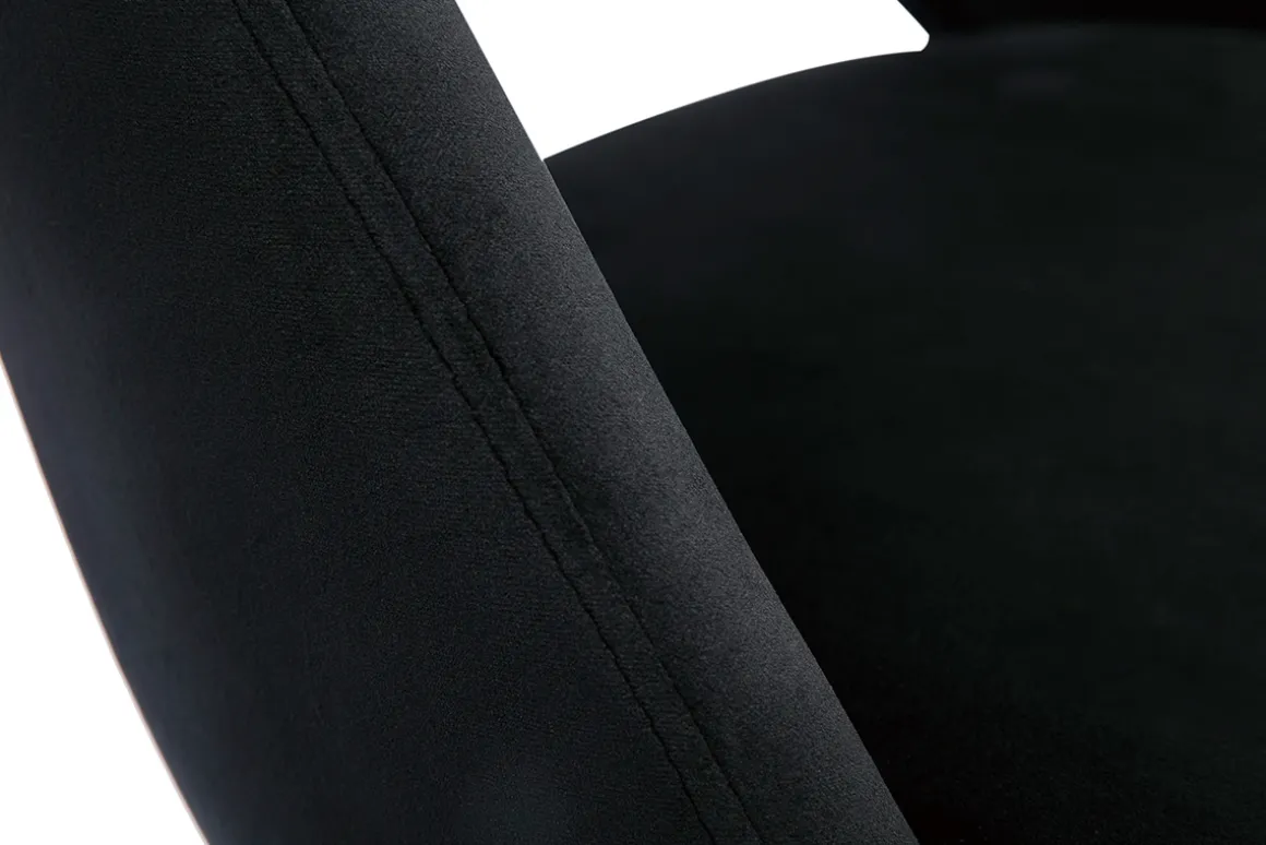 Miliboo Chaise Design-Chaises vintage noires en tissu velours et métal (lot de 2) COSETTE