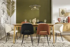 Miliboo Chaise Design-Chaises vintage noires en tissu velours et métal (lot de 2) COSETTE