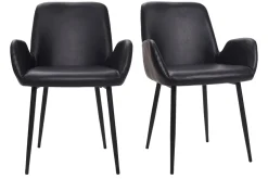 Miliboo Voir Tous Les Fauteuils|Fauteuil-Chaises vintage noires (lot de 2) TIKA