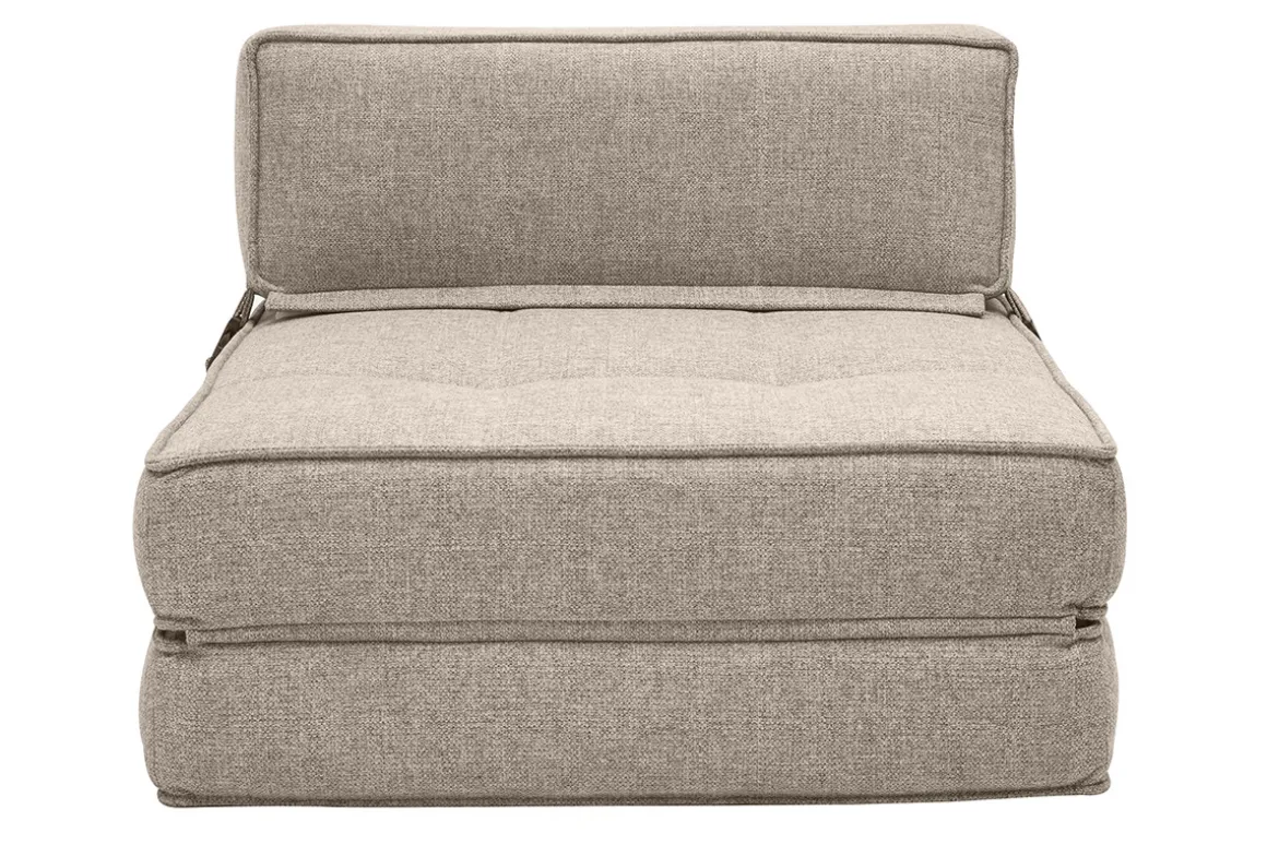 Miliboo Chauffeuse|Chauffeuse-Chauffeuse 1 place convertible en tissu taupe KATY