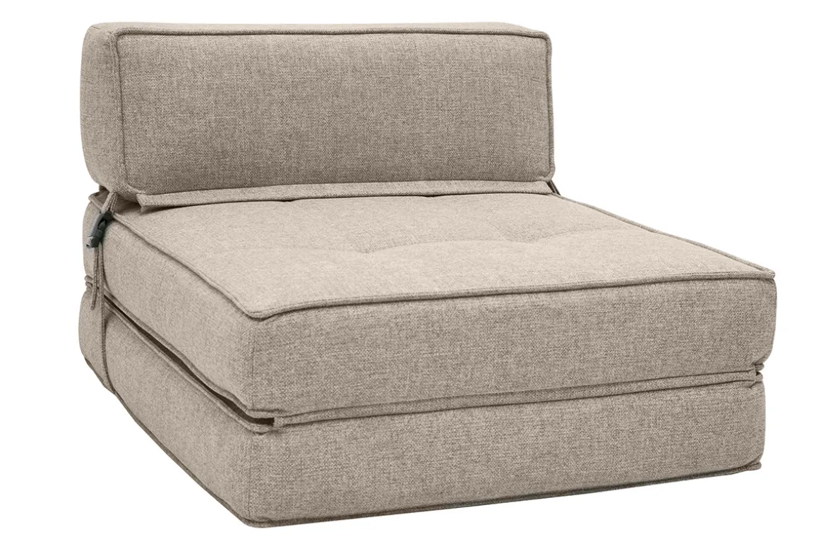 Miliboo Chauffeuse|Chauffeuse-Chauffeuse 1 place convertible en tissu taupe KATY