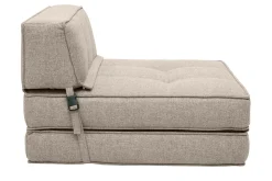Miliboo Chauffeuse|Chauffeuse-Chauffeuse 1 place convertible en tissu taupe KATY