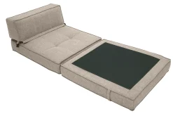 Miliboo Chauffeuse|Chauffeuse-Chauffeuse 1 place convertible en tissu taupe KATY