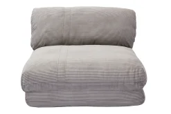 Miliboo Chauffeuse|Chauffeuse-Chauffeuse 1 place convertible en tissu velours côtelé gris clair SPENCER