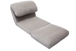 Miliboo Chauffeuse|Chauffeuse-Chauffeuse 1 place convertible en tissu velours côtelé gris clair SPENCER