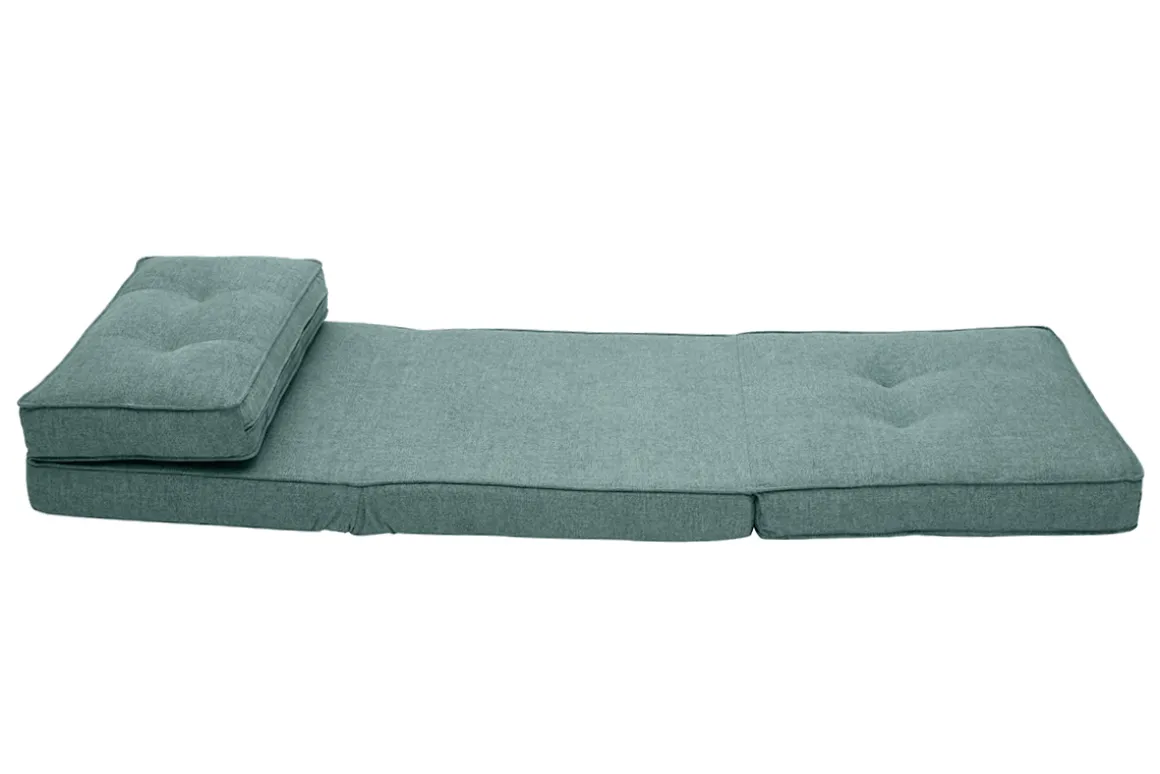 Miliboo Chauffeuse|Chauffeuse-Chauffeuse 1 place convertible en tissu vert de gris SALLY