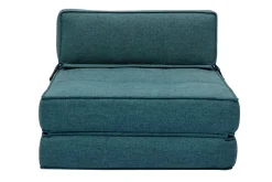 Miliboo Chauffeuse|Chauffeuse-Chauffeuse 1 place convertible en tissu bleu canard KATY