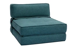 Miliboo Chauffeuse|Chauffeuse-Chauffeuse 1 place convertible en tissu bleu canard KATY