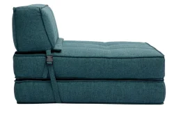 Miliboo Chauffeuse|Chauffeuse-Chauffeuse 1 place convertible en tissu bleu canard KATY