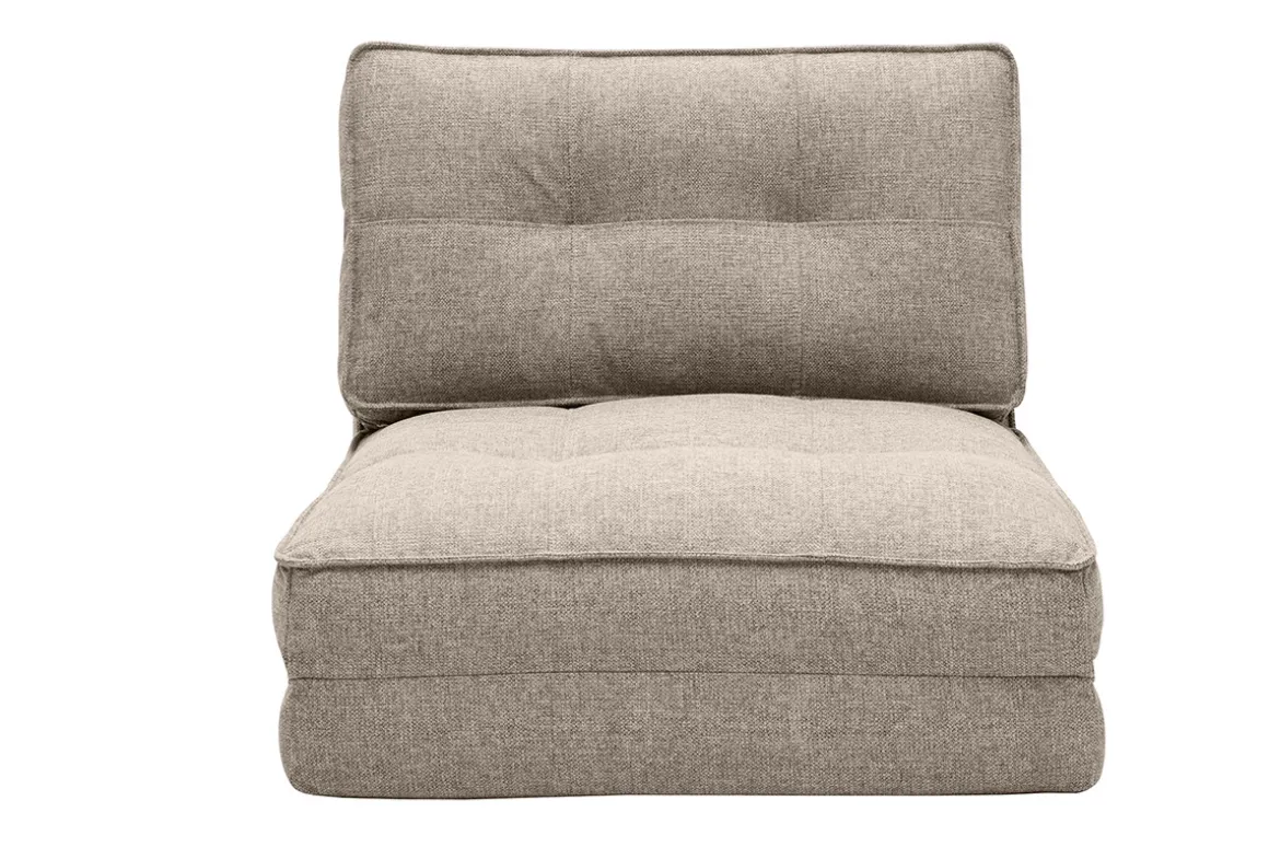 Miliboo Chauffeuse|Chauffeuse-Chauffeuse 1 place convertible en tissu taupe SALLY