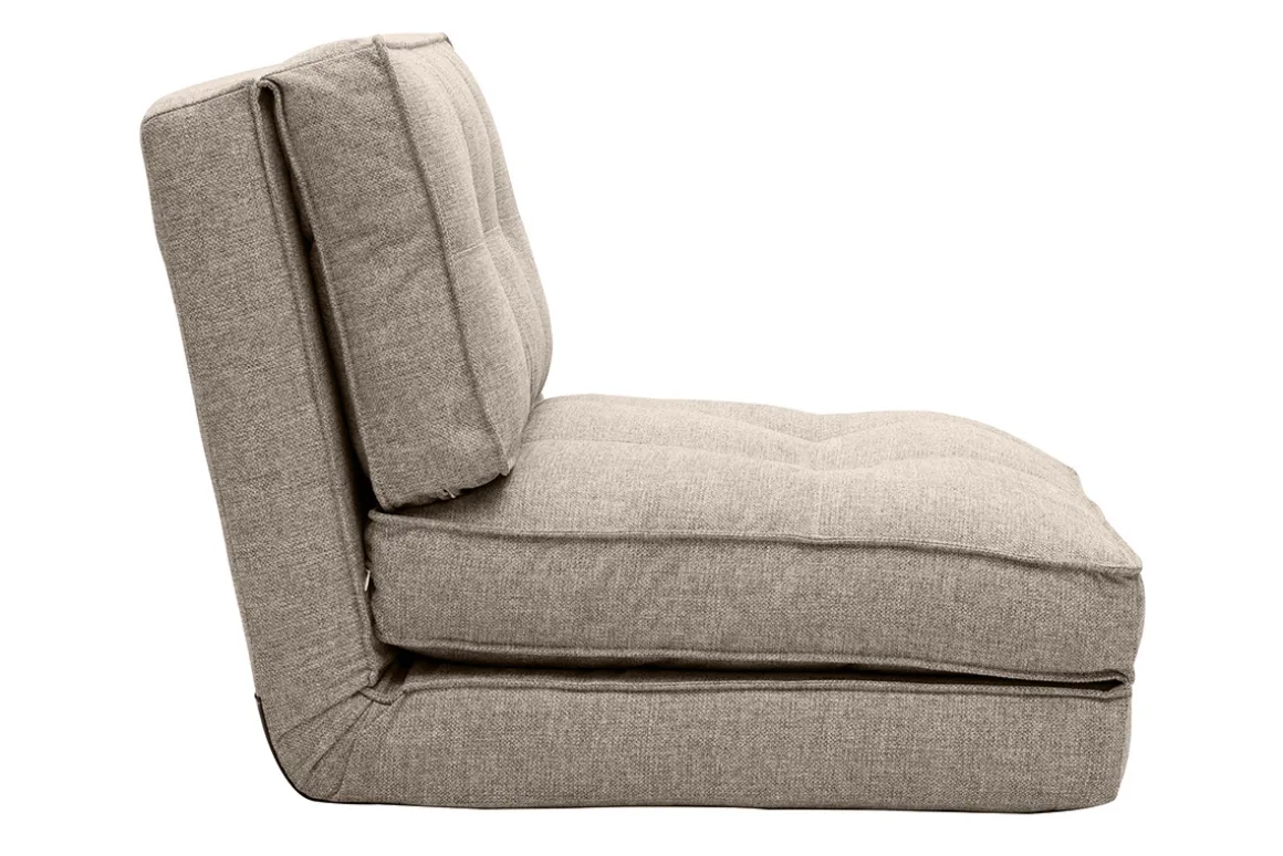 Miliboo Chauffeuse|Chauffeuse-Chauffeuse 1 place convertible en tissu taupe SALLY