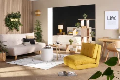 Miliboo Chauffeuse|Chauffeuse-Chauffeuse 1 place convertible en tissu taupe SALLY