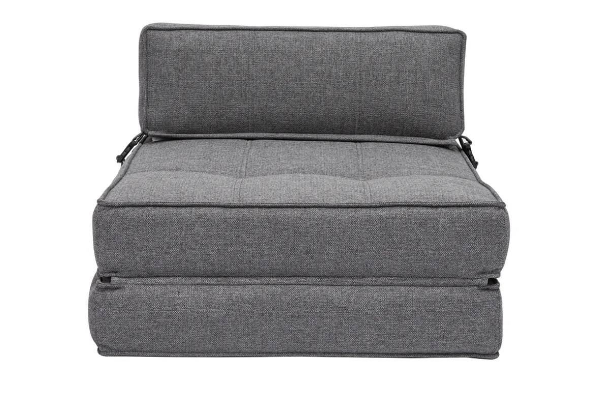 Miliboo Chauffeuse|Chauffeuse-Chauffeuse 1 place convertible en tissu gris KATY