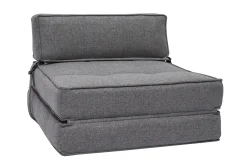 Miliboo Chauffeuse|Chauffeuse-Chauffeuse 1 place convertible en tissu gris KATY