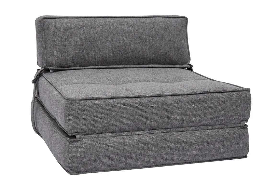 Miliboo Chauffeuse|Chauffeuse-Chauffeuse 1 place convertible en tissu gris KATY