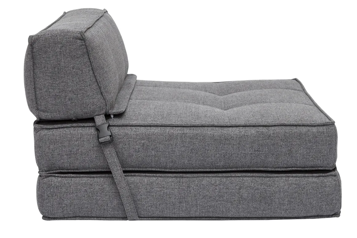 Miliboo Chauffeuse|Chauffeuse-Chauffeuse 1 place convertible en tissu gris KATY