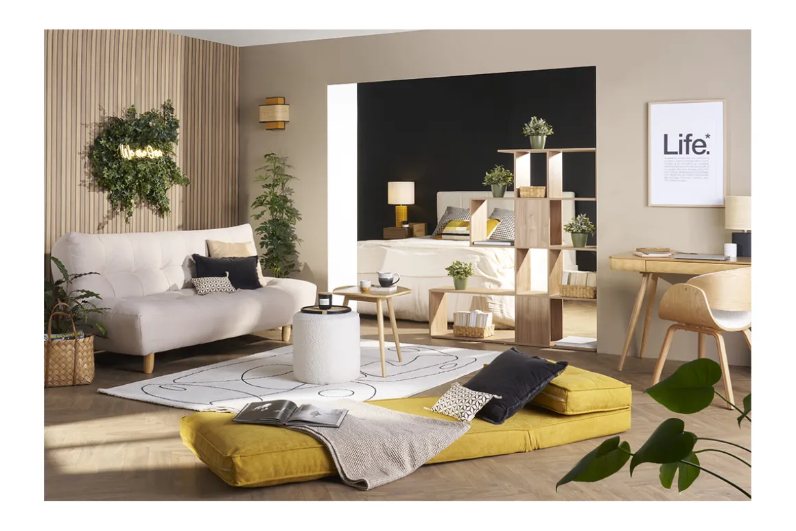 Miliboo Chauffeuse|Chauffeuse-Chauffeuse 1 place convertible en tissu terracotta SALLY