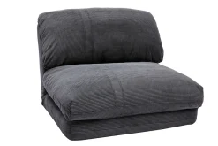 Miliboo Chauffeuse|Chauffeuse-Chauffeuse 1 place convertible en tissu velours côtelé gris foncé SPENCER