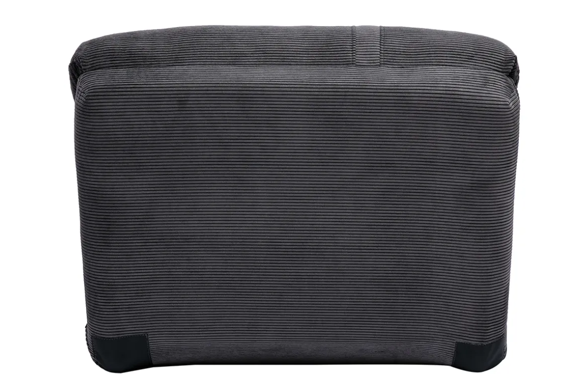 Miliboo Chauffeuse|Chauffeuse-Chauffeuse 1 place convertible en tissu velours côtelé gris foncé SPENCER