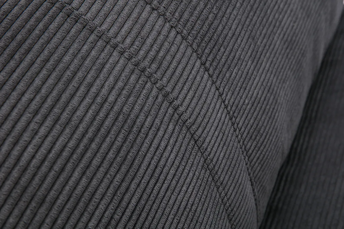 Miliboo Chauffeuse|Chauffeuse-Chauffeuse 1 place convertible en tissu velours côtelé gris foncé SPENCER