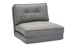 Miliboo Chauffeuse|Chauffeuse-Chauffeuse 1 place convertible en tissu gris chiné SALLY