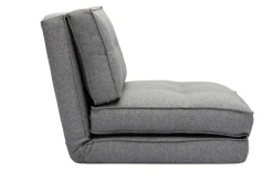 Miliboo Chauffeuse|Chauffeuse-Chauffeuse 1 place convertible en tissu gris chiné SALLY