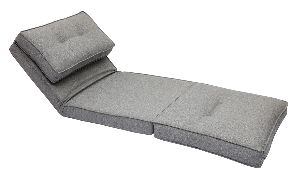 Miliboo Chauffeuse|Chauffeuse-Chauffeuse 1 place convertible en tissu gris chiné SALLY