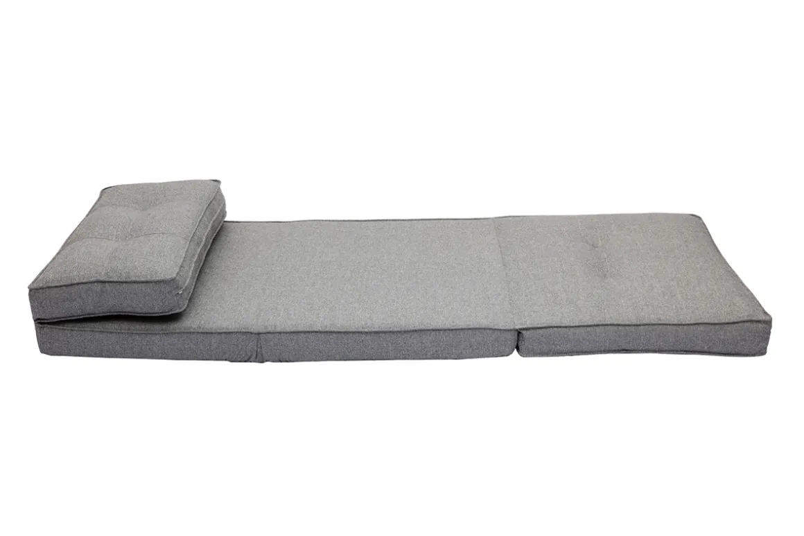 Miliboo Chauffeuse|Chauffeuse-Chauffeuse 1 place convertible en tissu gris chiné SALLY