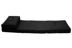 Miliboo Chauffeuse|Chauffeuse-Chauffeuse 1 place convertible en tissu noir SALLY