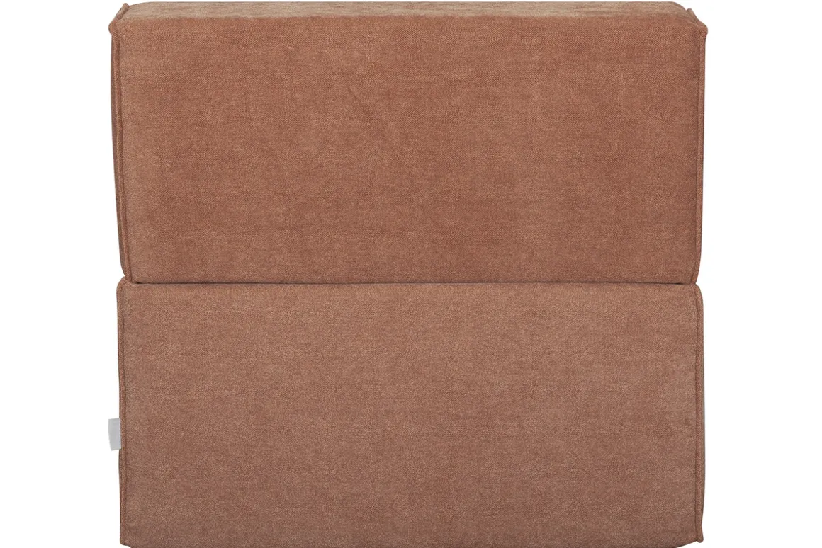 Miliboo Chauffeuse|Chauffeuse-Chauffeuse 1 place convertible en tissu effet velours terracotta VICTOR