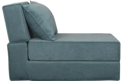 Miliboo Chauffeuse|Chauffeuse-Chauffeuse 1 place convertible en tissu effet velours bleu VICTOR