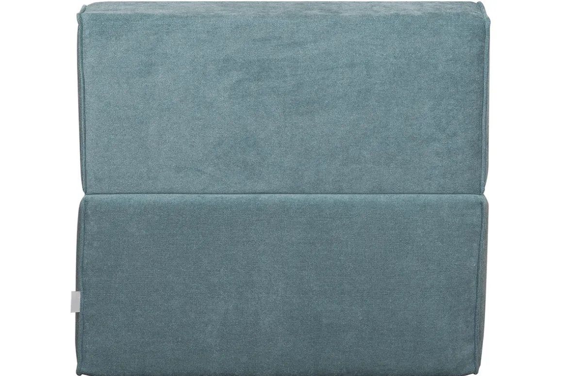 Miliboo Chauffeuse|Chauffeuse-Chauffeuse 1 place convertible en tissu effet velours bleu VICTOR