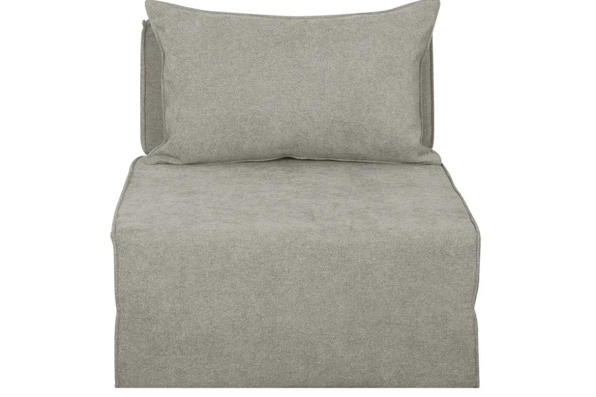 Miliboo Chauffeuse|Chauffeuse-Chauffeuse 1 place convertible en tissu effet velours taupe VICTOR